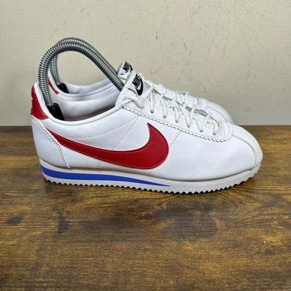 Nike Classic‎ Cortez White Red Blue 807471-103 Shoes Forrest Gump Womens - Picture 1 of 8